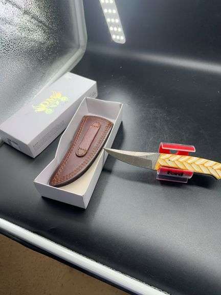 DM Damascus Blade Knife with Sheath image