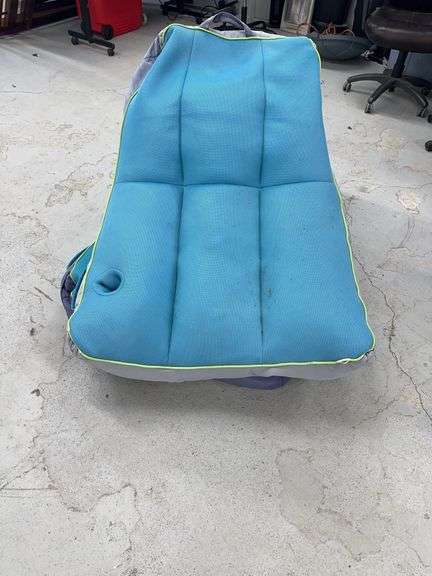 Pair of Turquoise and Grey Padded Beanbag Chairs image