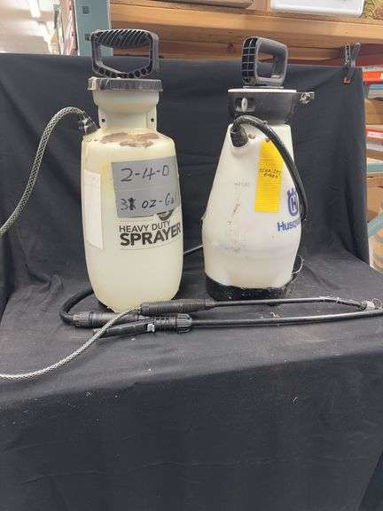 Lot of 2 Garden Sprayers, Heavy Duty Sprayer and Husqvarna image
