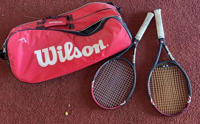 2 Wilson Hyper Carbon Tennis Rackets with Bags image
