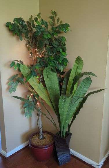 Artificial Trees and Planters Set image