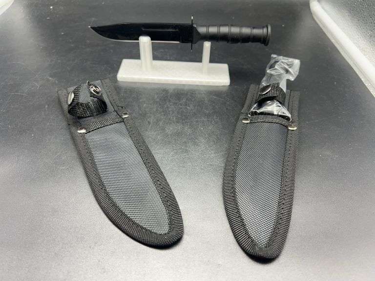 Black Fixed Blade Knife with Sheath image