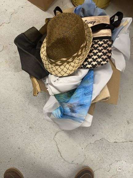 Assorted Accessories: Hat, Disney Purse, and Textiles image