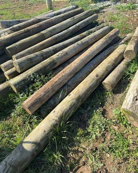 Large Quantity of Treated Round Fence Posts image