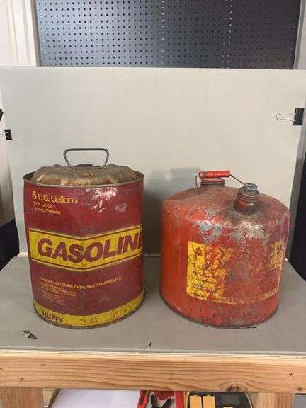 Two Vintage Gas Cans image