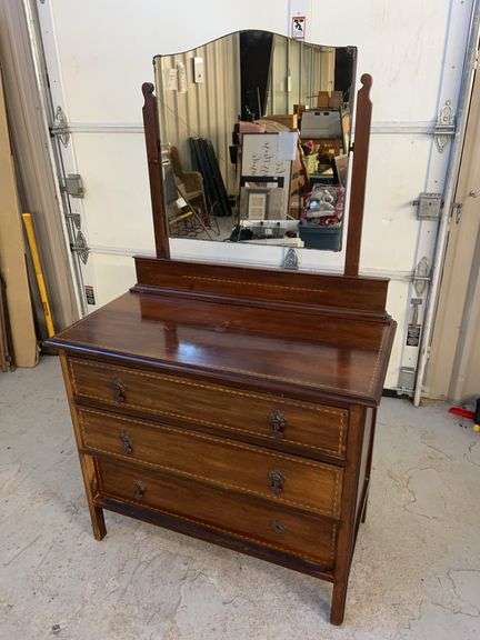 Mahogany Dresser with Mirror image