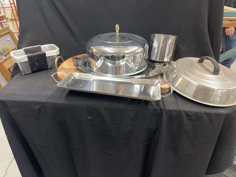 Assorted Serving Ware Lot with Stainless Steel Elements image