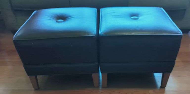 Pair of Square Ottomans image