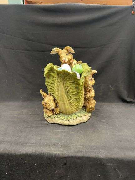 Whimsical Resin Easter Bunny Sculpture image