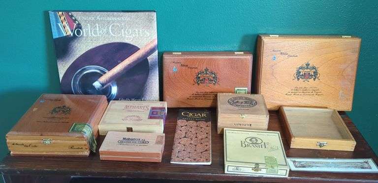 Collection of Cigar Boxes and "World of Cigars" Book image