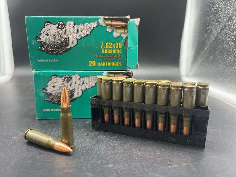 Brown Bear 7.62x39 Subsonic Ammunition - 40 Rounds Total image