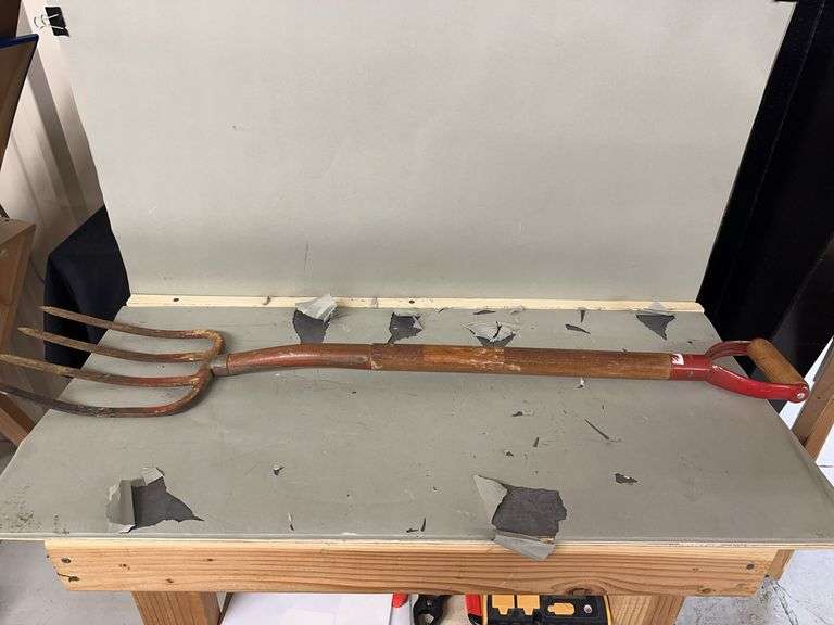 Long Handle Manure Fork with Wood Handle image