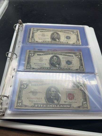 Three Silver Certificate Five Dollar Bills - Series 1953 image
