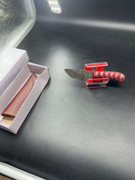 Damascus Made Keith Knife with Leather Sheath image