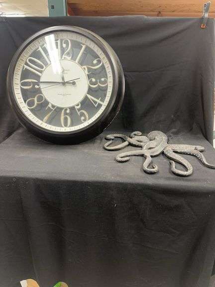 Large Railway Terminal Clock and Octopus Wall Decor image