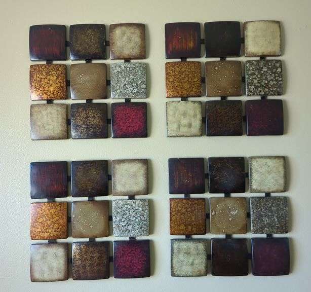 Metal and Wood Square Panel Wall Art image