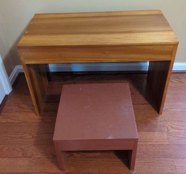 Wooden Bench and Stool Set image