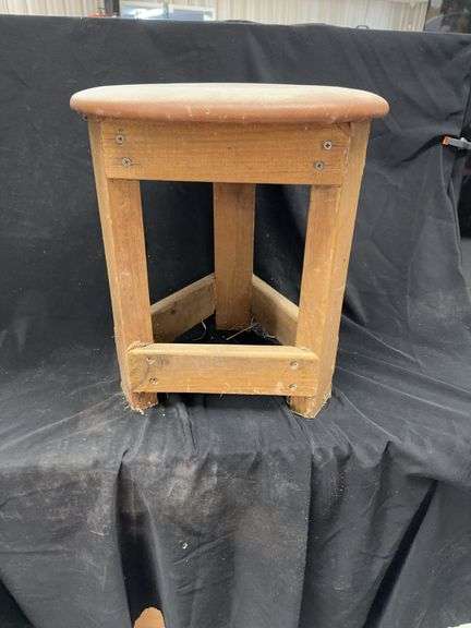 Handmade Wooden Stool with Circular Seat image