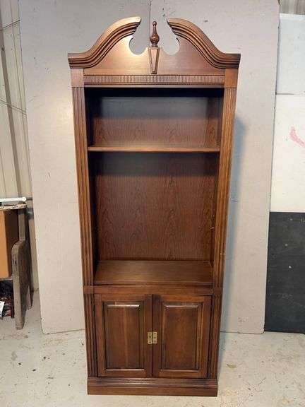 Solid Wood Bookcase with Cabinet Base image