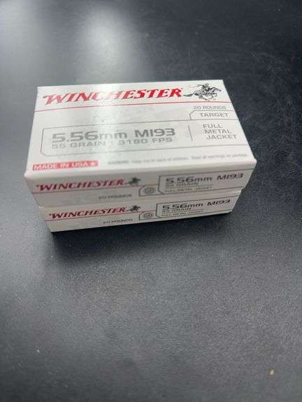 Winchester 5.56mm M193 55 Grain Full Metal Jacket Ammunition (Two Boxes) image