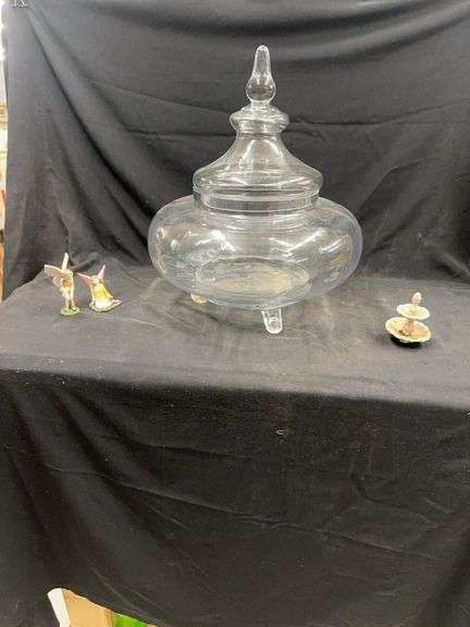 Glass Jar with Decorative Fairy Figurines and Tiered Display image