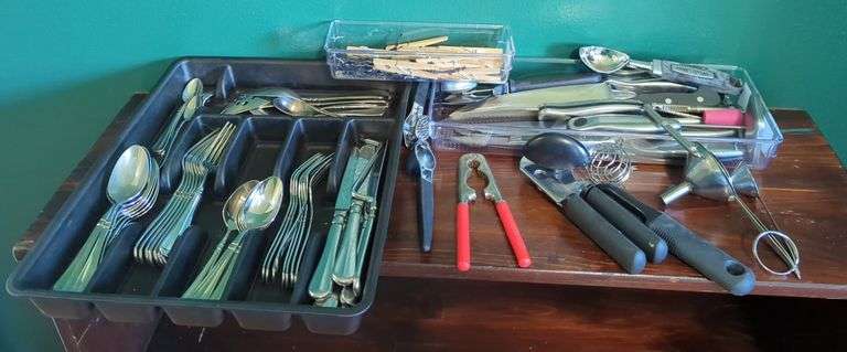 Assorted Kitchen Utensils and Flatware image