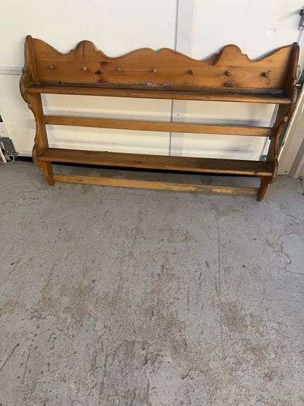 Rustic Wooden Wall Shelf with Pegs image