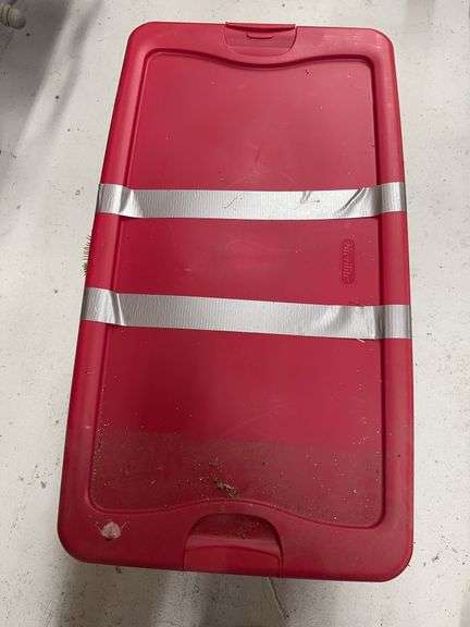 Storage Tote with Holiday Decorations image