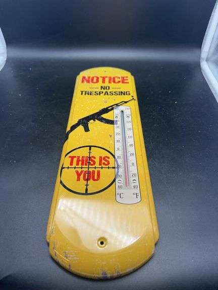 Notice No Trespassing Thermometer image