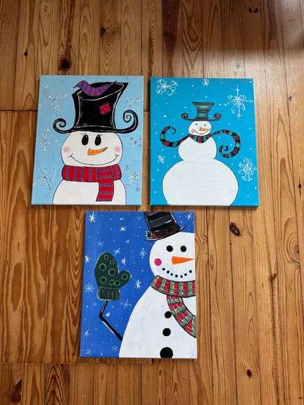 Snowman Paintings (3) image