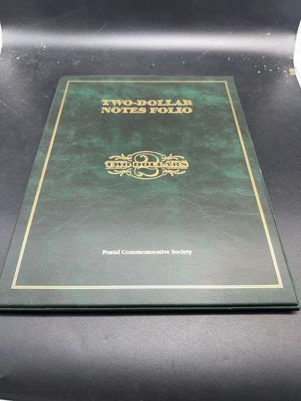 Two Dollar Notes Folio with 1928, 1953, 1976 Notes & Uncut Currency Block image