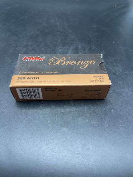 PMC Bronze .380 Auto Ammunition - 50 Centerfire Pistol Cartridges image