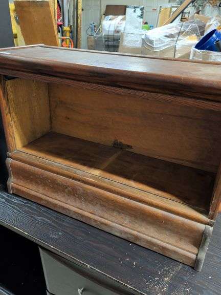 VINTAGE SINGLE STACK OAK BOOKCASE NO SLIDING DOOR image