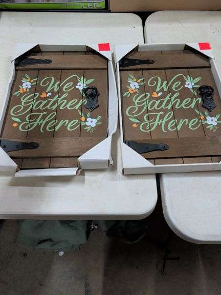 2 WE GATHER HERE WALL HANGINGS image