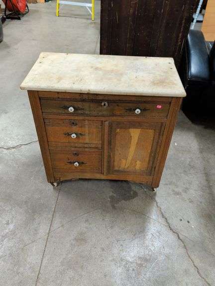 MARBLE TOP WASHSTAND 30X16X30 image