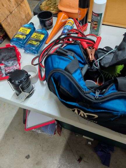 CAR WASH SUPPLIES - JUMPER CABLES - LED LANTERN AND ETC image