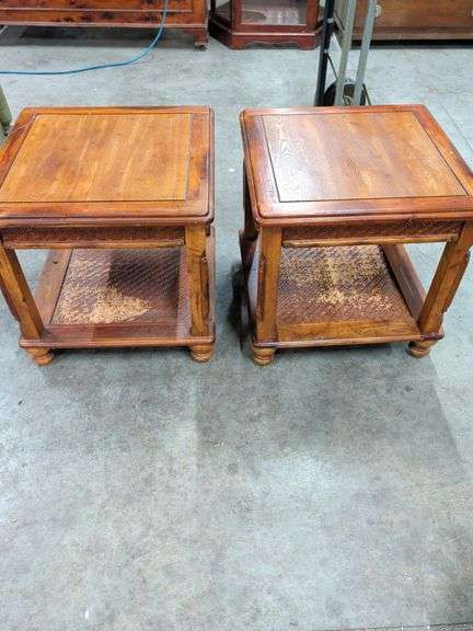 PAIR OF END TABLES 24X24X23 image
