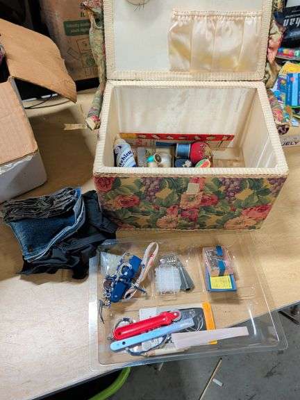 SEWING BASKET WITH CONTENTS image