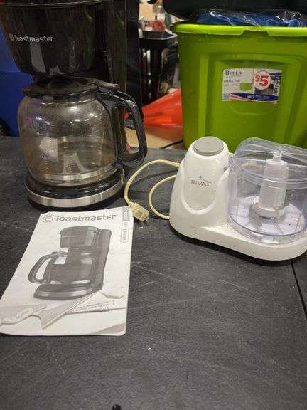 TOASTMASTER-12 CUP-  COFFEE MAKER- RIVAL 1.5 CUP- MINI CHOPPER- image