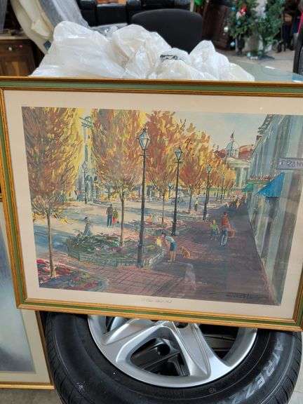 SIGNED LEWIS ST CLAIR STREET MALL PRINT 28X22 image