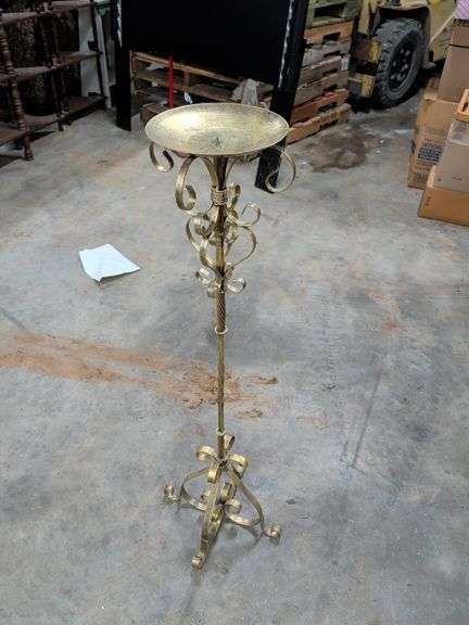 LARGE IRON CANDLE HOLDER 43 INCHES TALL image