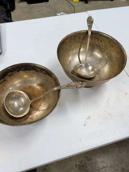 SILVER PLATED BOWLS AND LADLES image