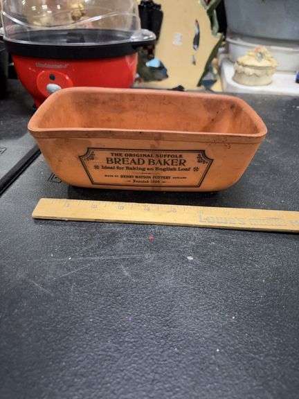 HENRY WATSON- THE ORIGINAL SUFFOLK- TERRACOTTA BREAD BAKER- LOAF PAN- MEAS.- 7.5x 5- image