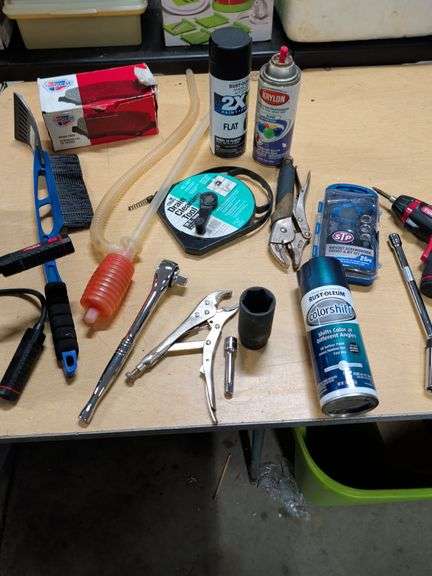 RATCHET - VISE GRIPS - DRAIN CLEANER - KEROSENE PUMP AND ETC image