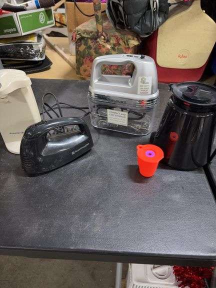 CUISINART HAND MIXER- TOASTMASTER HAND MIXER- KERIG CARAFE COFFEE POT- PROCTOR SILEX CAN OPENER- image