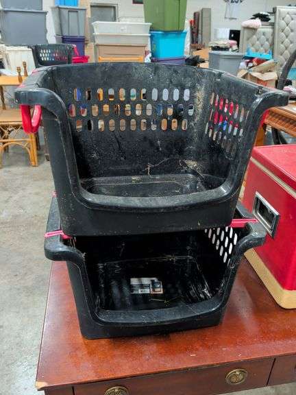 2 LARGE STACKING BINS image