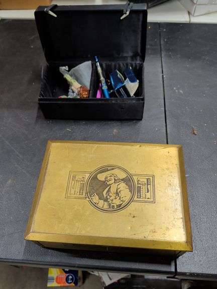 TOBACCO TIN AND JEWELRY BOX WITH CONTENTS image