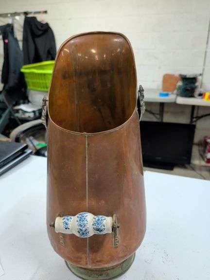 COPPER COAL SCUTTLE 19 INCHES TALL image