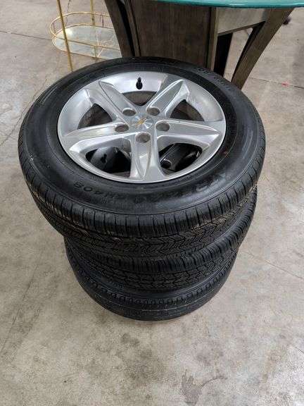 3 - 5 LUG CHEVY WHEELS WITH 205/65R16 TIRES image