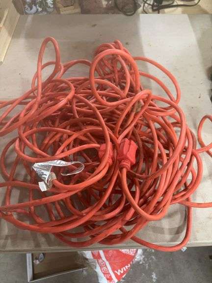 HEAVY DUTY- THREE PRONG- EXTENSION CORD- UNKNOWN LENGTH- image
